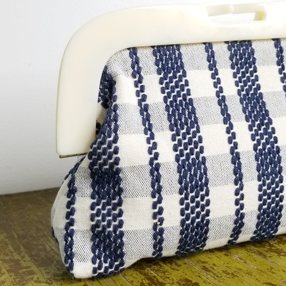 Anthropologie Pilcro Letterpress Clutch Navy - Picture 3 of 7
